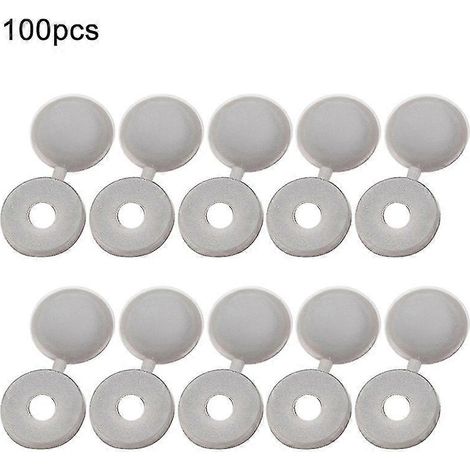 Lot de 100 cache-vis à charnière pliables en plastique, capuchons pour vis autotaraudeuses - Yujia, gris clair, style A (1/5)