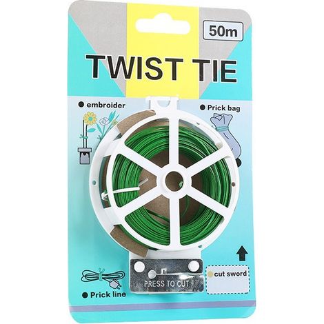 2 cordes de jardinage vertes plastifiées (50 mètres chacune) - Attaches pour plantes résistantes (1/5)
