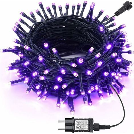 Halloween Decoration Guirlande Lumineuse, 20M 200LED Etanche Guirlande Lumineuse Intérieur et extérieure, 8 Modes avec Minuterie Lumières pour Halloween, Noël, Mariage Fête, Jardin(Violet)