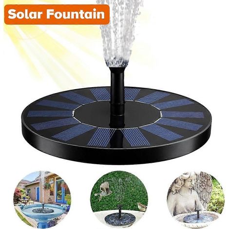 Fontaine à eau, pompe à eau solaire 1,5 W, panneau solaire, fontaine, abreuvoir pour oiseaux, petit bassin, décoration de jardin (1/4)