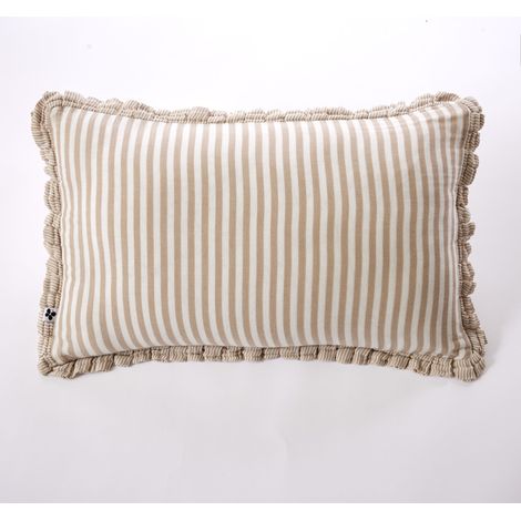 Coussin Déhoussable Gaze de Coton 45 x 45 cm Ficelle – LIVIA (1/4)