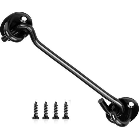 2PCS staffe fienile porta in acciaio inox, 3 pollici gancio e fermo occhiello cabina, serratura, serratura a gancio porta, finestra perno porta scorrevole, camera da letto (1/5)