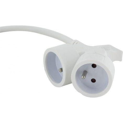1 Doppelstecker-Verlängerungskabel 5 m Weiß H05VV-F Kabel für den täglichen Gebrauch und die Arbeit (1/5)