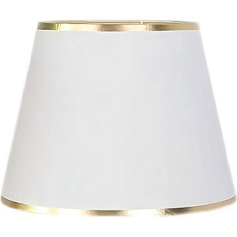 Pantalla blanca con borde dorado - diámetro superior 14 cm, altura 17 cm, diámetro inferior 22 cm - Estilo 1 (1/5)