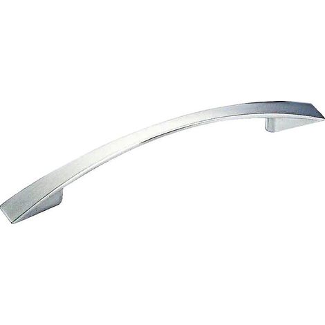 Poignée courbe étrier entraxe 128 mm zamak finition chromé mat