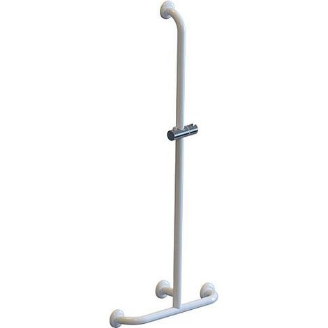 Main courante de douche Elida Classic avec barre de douche blanc brillant LxHxP:500x1200x100mm (1/2)
