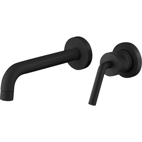 Miscelatore per lavabo installazione a muro nero opaco modello Lumos di Jacuzzi Rubinetteria (1/2)