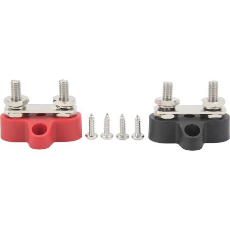 2 borniers de distribution d'alimentation 48 V M6 positif/négatif à 2 bornes, bloc de jonction de batterie (1/5)