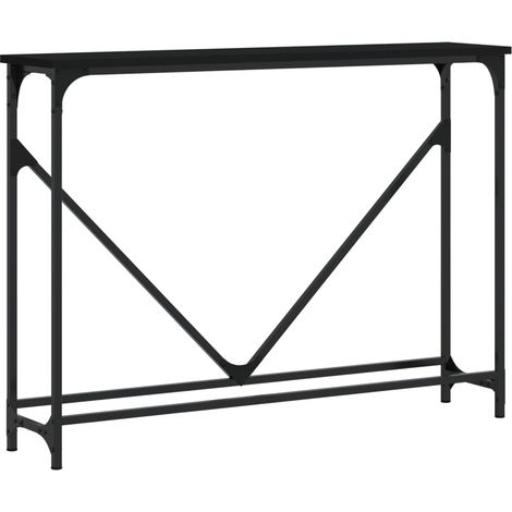 Table console，Table d'appoint，Bout de canapé，Meuble d'entrée noir 102x22,5x75 cm bois d'ingénierie