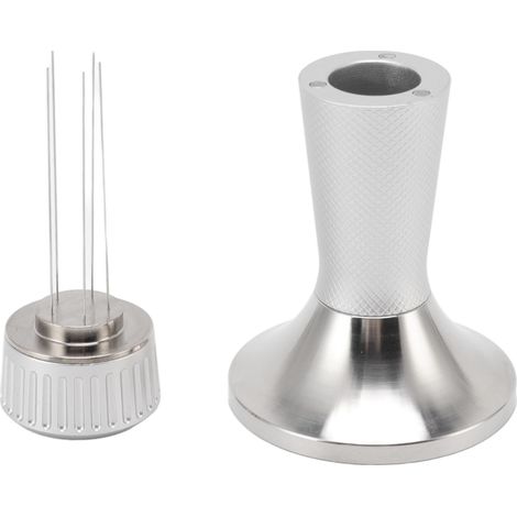 Ortviai Tasseur et Répartiteur Café 53,3 mm en Acier Inoxydable – Outil 2-en-1 Argenté avec Aimant Puissant (1/5)