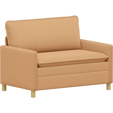 Divano 2 posto Beige 126 x 81 x 87,5 cm Tessuto vidaXL (1/5)