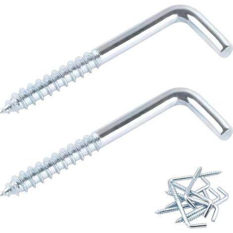 20 Crochets à vis, M3,4 x 40 mm, Acier au carbone, Placage zinc, Pour suspension murale (1/5)