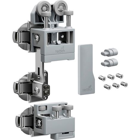 Ferrure de base wingline l porte lourde avec guidage bas - Côté de ferrage : Gauche - Fermeture automatique : Sans - Décor : Gris - HETTICH