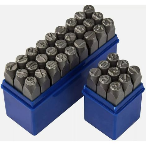 PUNZONI ALFANUMERICI 36pz LETTERE E NUMERI punzonatura marcatura 6mm