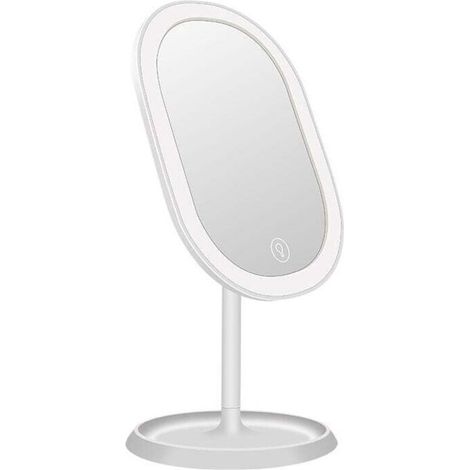 LED mirror, smart lighting settings and USB charging, 180° folding table mirror (1/4)