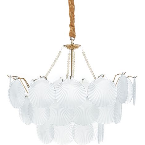 Lampadario vetro e ottone Bigote