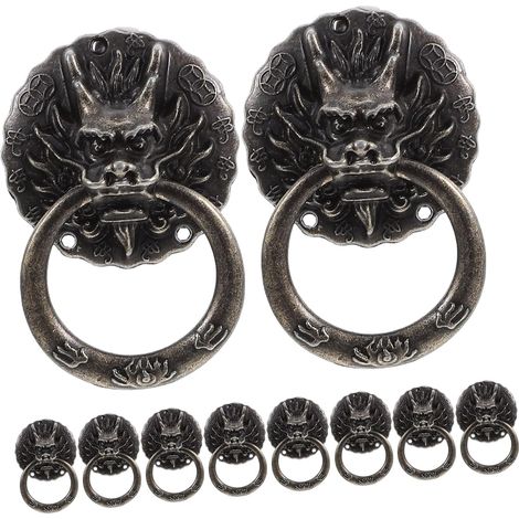 Lot de 10 poignées de porte rétro en forme de dragon pour meubles et d (1/5)