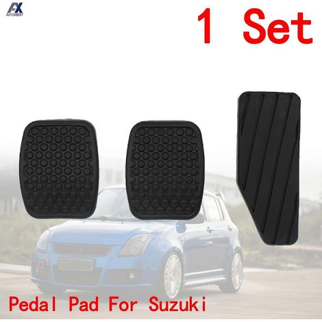 Kit de 3 pièces (1 jeu) de protections en caoutchouc pour pédales de frein, d'embrayage et d'accélérateur, compatible avec les accessoires auto SUZUKI Swift, Samurai, Sidekick, Vitara et Tracker. (1/4)