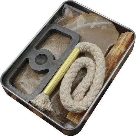 Kit d'allumage de feu traditionnel multifonction pour camping, ensemble d'outils de qualité avec allume-feu, survie en plein air (1/5)