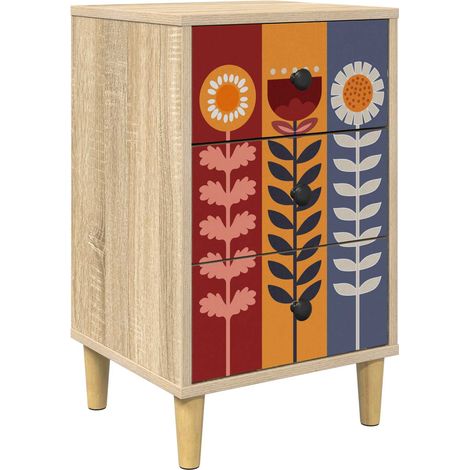 Bedside Cabinet ESSEN Sonoma Oak 36 x 33 x 60 cm vidaXL