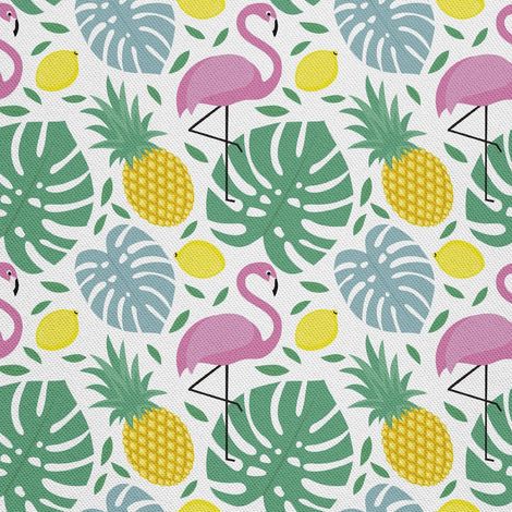 Outdoor Dekostoffe Oxford - Motiv Ananas Palme Flamingo I DX141 (1/5)