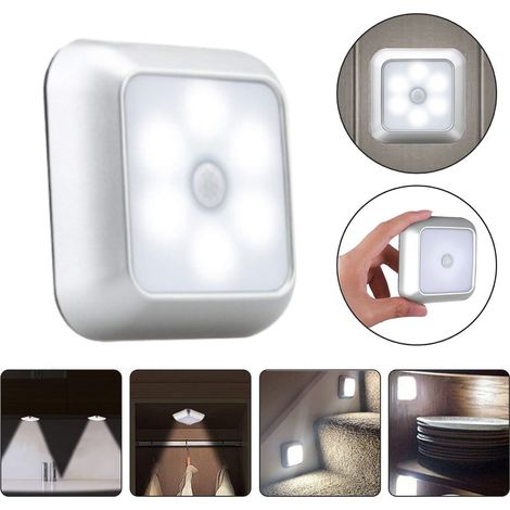 Night Light - Motion Sensor LED Wall Lamp - Battery Powered - For Closet Cabinet Stair Corridor Bedroom - 6 Pieces (1/5)