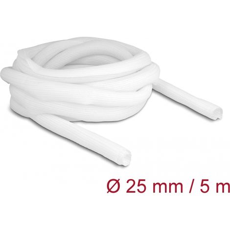 Delock Funda trenzada de cierre automÃ¡tico 5 m x 25 mm, color blanco