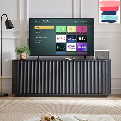 LINHOO Sideboard avec Motif Ondulé, Meuble Rangement Salon Moderne, Design Unique (1/5)