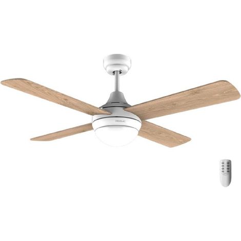 Cecotec – Ventilateur de plafond avec lumière – Moteur DC silencieux 40W – 3 vitesses – Télécommande – Système d'inversion été/hiver – Grand diamètre 106 cm