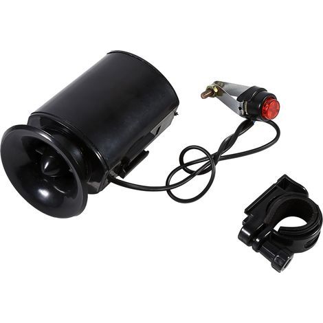 Schwarze elektronische Hupe – 6 laute Töne – Alarmklingel – Lautsprecher – Fahrradlenkerzubehör (1/5)