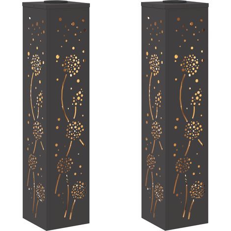 Lumière de chemin LED solaire 2 pcs Noir Acier laminé à froid (1/5)