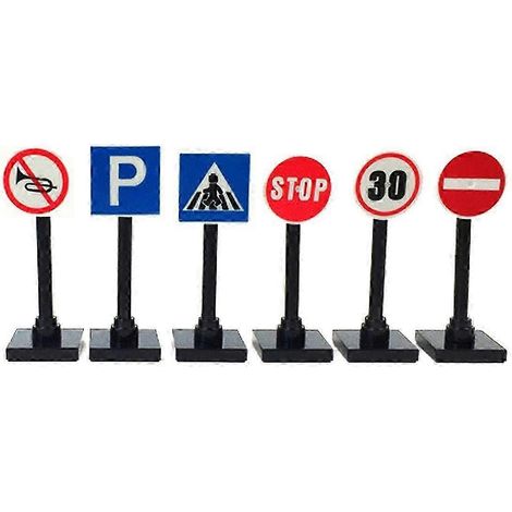 Ensemble de 6 panneaux de signalisation routière miniatures pour maison de poupée. (1/5)