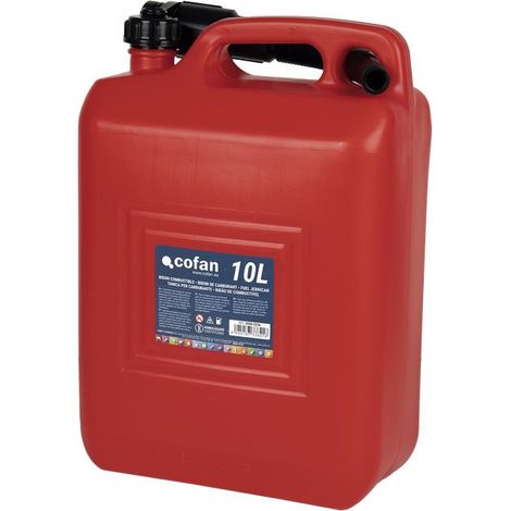 COFAN bidón de combustible 10 l venta unitaria , Bidón  fabricado  en  polietileno  reforzado  con  una  densidad  superior  a  1,2  g /cm3.  Válido  para  todo  tipo  de  petróleo (1/4)
