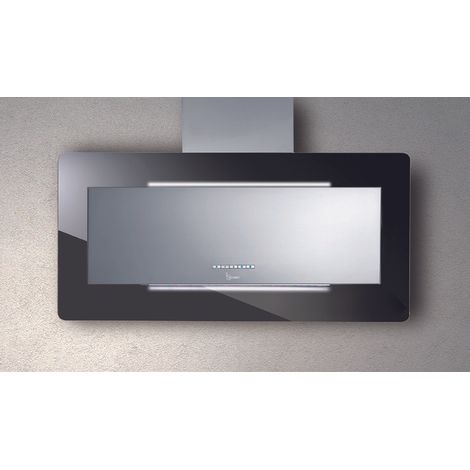 CAPPA TRISIA cm 90 - Inox, vetro Nero - 800 m3/h (1/3)