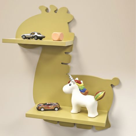 Étagère murale girafe - Décoration jaune pour chambre d'enfant (1/5)