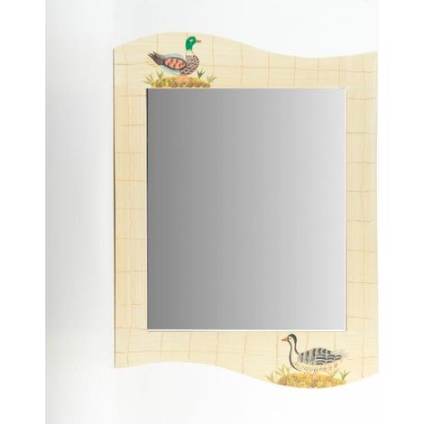 Specchio legno anatre, 42x55 cm