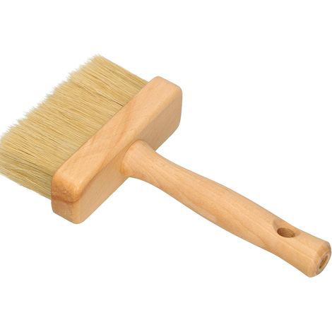 KOTARBAU Pinceau de peinture pour peintre - Manche en bois - 110 mm - 1 pièce - Pinceau plat - Teinture, vernis - Peinture acrylique - Poils résistants - Lavable (1/5)