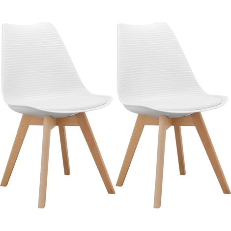 Armin-Chaise de salle à manger Lot de 2 Blanc (1/5)