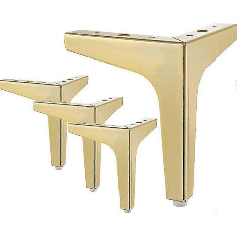 Ensemble de pieds de lit, pieds de table en métal avec vis, couleur or, 13 cm. (1/5)