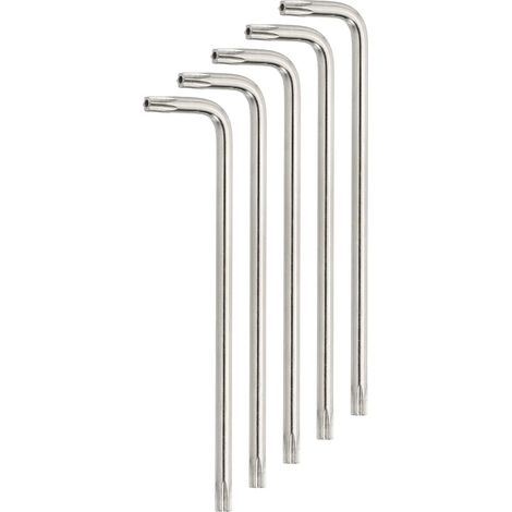 5 Pcs T20 Sécurité Anti Sabotage Torx Étoile Clé Argenté Brillant (1/5)