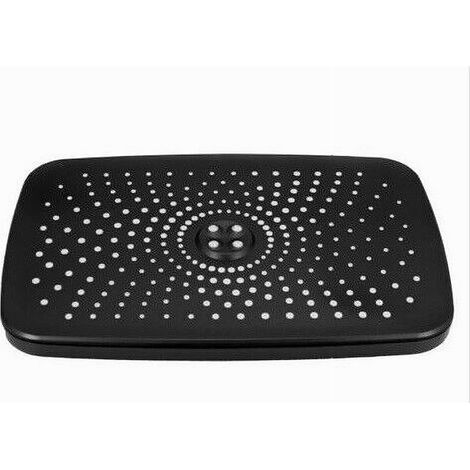 Trade Shop - Soffione Doccia Rettangolare Ugelli Fori Bagno Miscelatore Nero 28.5x19 Cm 87127 - (1/3)