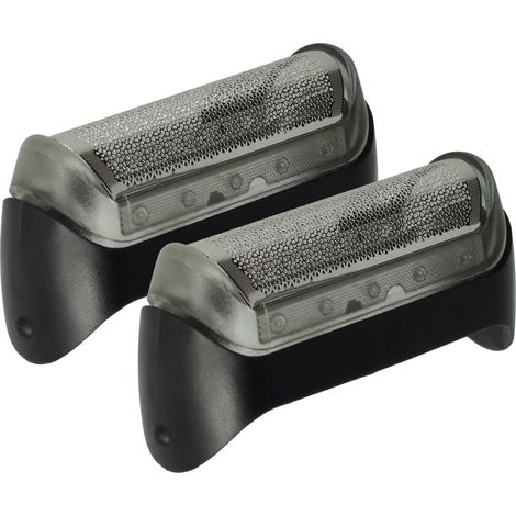 vhbw 2x Shaver Foil compatible with Braun 170, 170s-1, 1715, 1735, 1775, 180, 190, 190s-1, 2000, 2615, 2675, 2765, 2775, 2776, 2778, 2838 Electric Shaver + Frame, Black/Silver