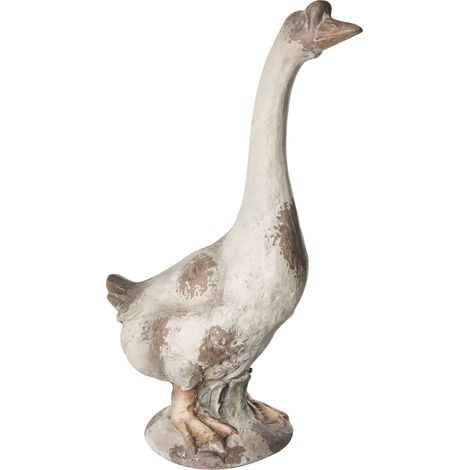 Figura decorativa para jardín de MgO ganso 23 x 38 x 67 cm decoración beige Sarno