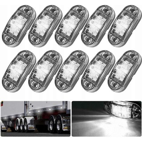 10 lampes de signalisation LED blanches + kit de vis blanches (1/5)