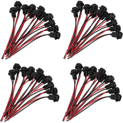 60x T10 W5w 168 194 Lampenfassung Fassung DIY Glas Lampenfassung, Schwarz (1/5)