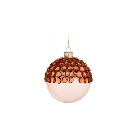 Bola de Navidad Bola de Navidad en cristal Salmón JOYA 8 cm