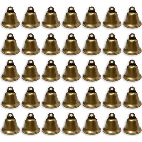 Cloches de Noël vintage en bronze, parfaites pour les décorations de Noël, les arts et l'artisanat (35 pcs 38 x 35 mm) (1/5)