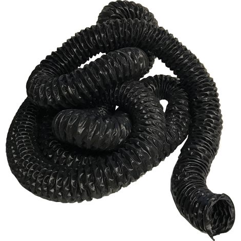 Sivac – Tuyau flexible noir Ø 50 mm – Résistant jusqu’à 100°C – Tuyau en PVC autoextinguible avec spirale acier – Vendu au mètre