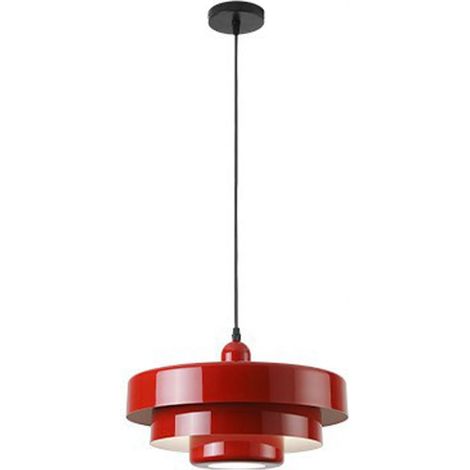 Suspension nordique en métal orange 13,7 pouces, luminaire suspendu moderne vintage milieu de siècle, design 3 couches, plafonnier lustre pour salon couloir