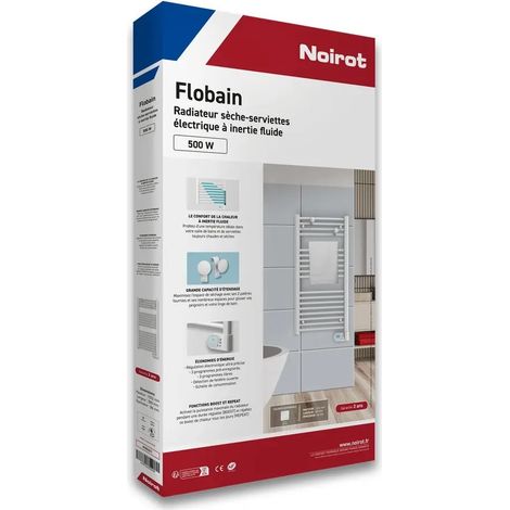 Radiateur sèche-serviettes à inertie fluide NOIROT Flobain Neo 500W blanc